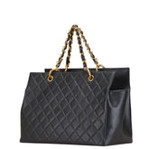 シャネル マトラッセ ココマーク チェーン ハンドバッグ トートバッグ ブラック キャビアスキン レディース CHANEL 【中古】
